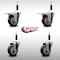 Service Caster 3.5'' SS Maroon Poly Swivel 7/8'' Expanding Stem Caster Set 2 Total Lock Brakes, 4PK SCC-SSEXTTL20S3514-PPUB-MRN-2-S-2-78 - alternate 4